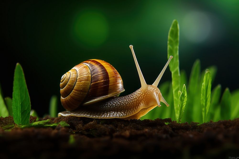 Snail animal insect green. AI generated Image by rawpixel.
