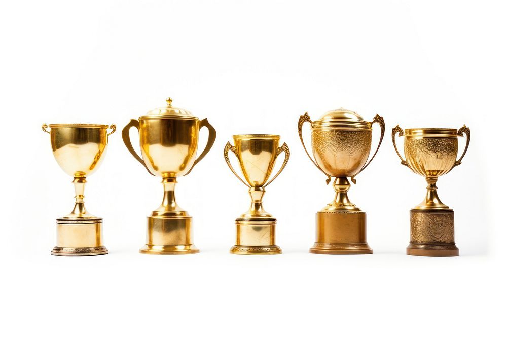 Golden trophies trophy achievement lighting. AI generated Image by rawpixel.