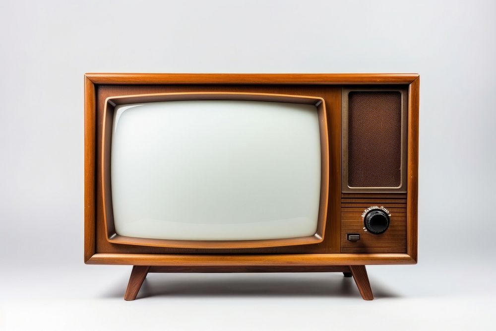 Vintage tv television screen white background. AI generated Image by rawpixel.