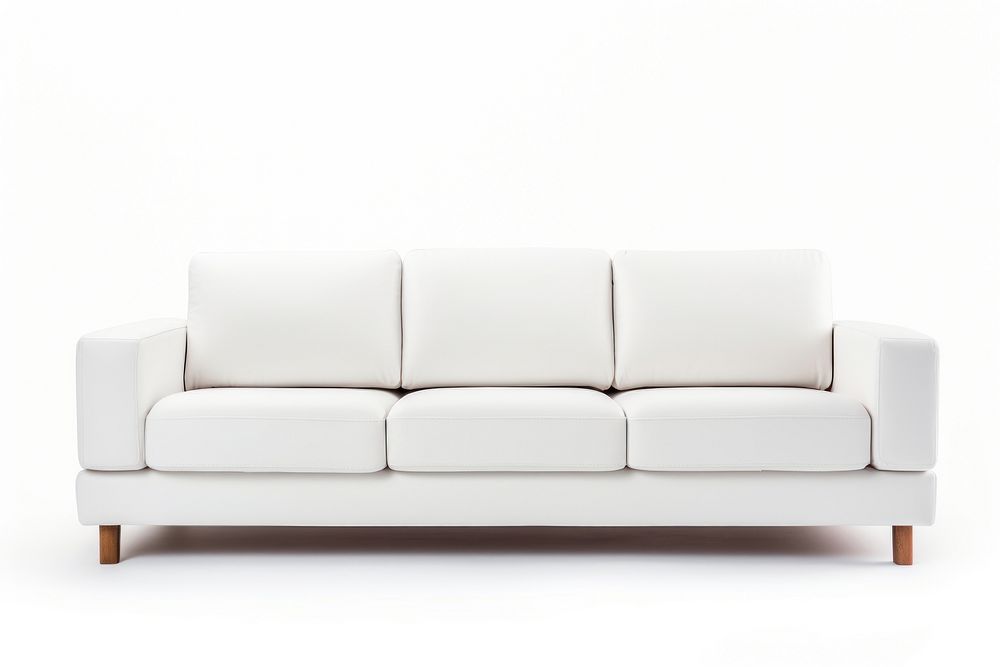 White sofa furniture cushion white background. AI generated Image by rawpixel.