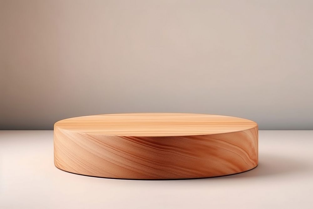 Round wooden podium or pedestal for showing product furniture table simplicity. AI generated Image by rawpixel.