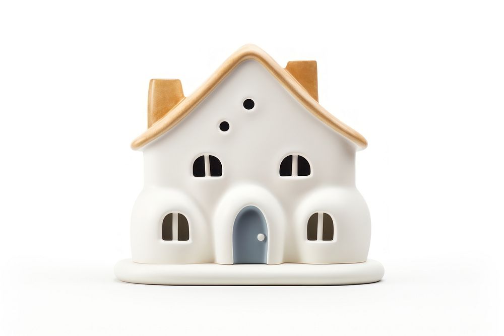 Fat house form figurine white background confectionery. AI generated Image by rawpixel.