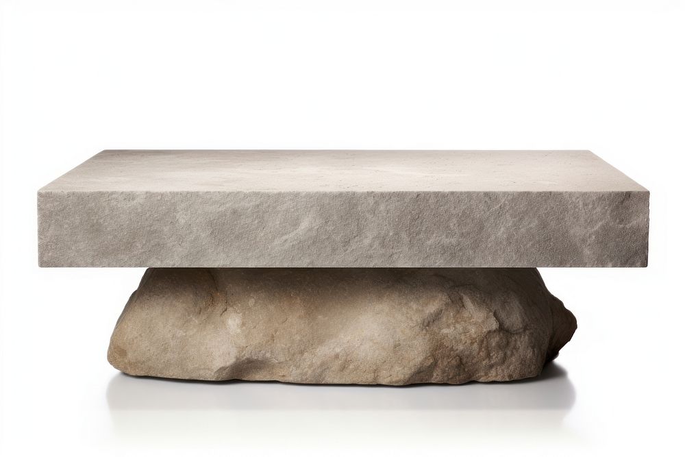 Stone furniture rock white background. AI generated Image by rawpixel.