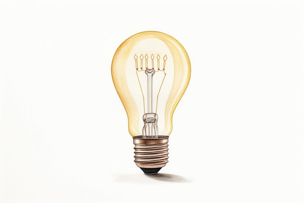 Lightbulb white background electricity innovation. AI generated Image by rawpixel.
