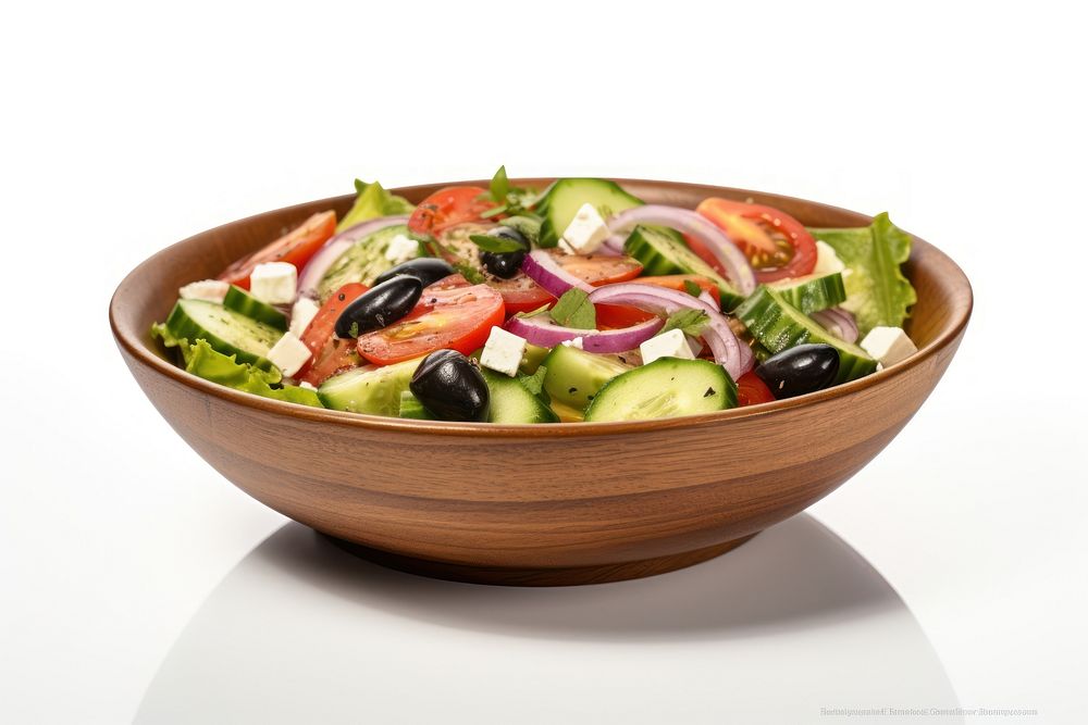 Fresh greek salad food meal bowl. AI generated Image by rawpixel.