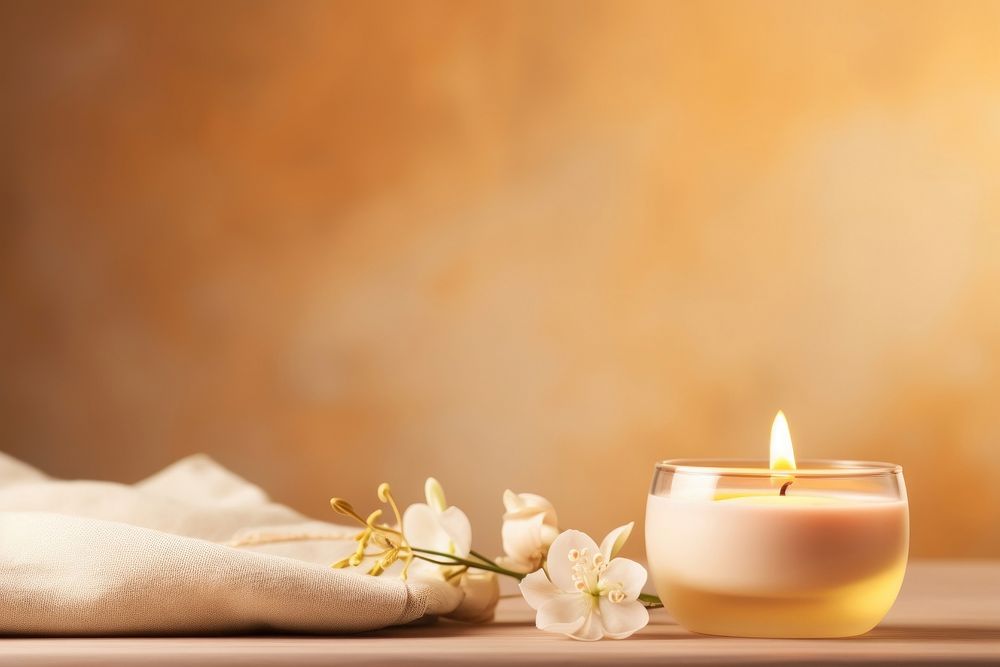 Spa candle spirituality copy space decoration. AI generated Image by rawpixel.