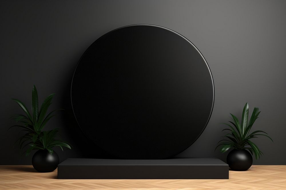Circle black architecture loudspeaker. AI generated Image by rawpixel.