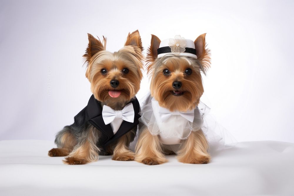 Puppy yorkshire terrier animal portrait wedding. AI generated Image by rawpixel.