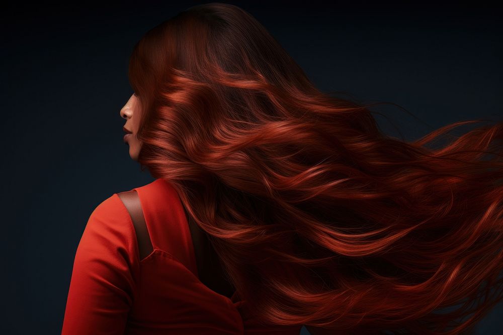 Long red hair portrait adult photo. AI generated Image by rawpixel.