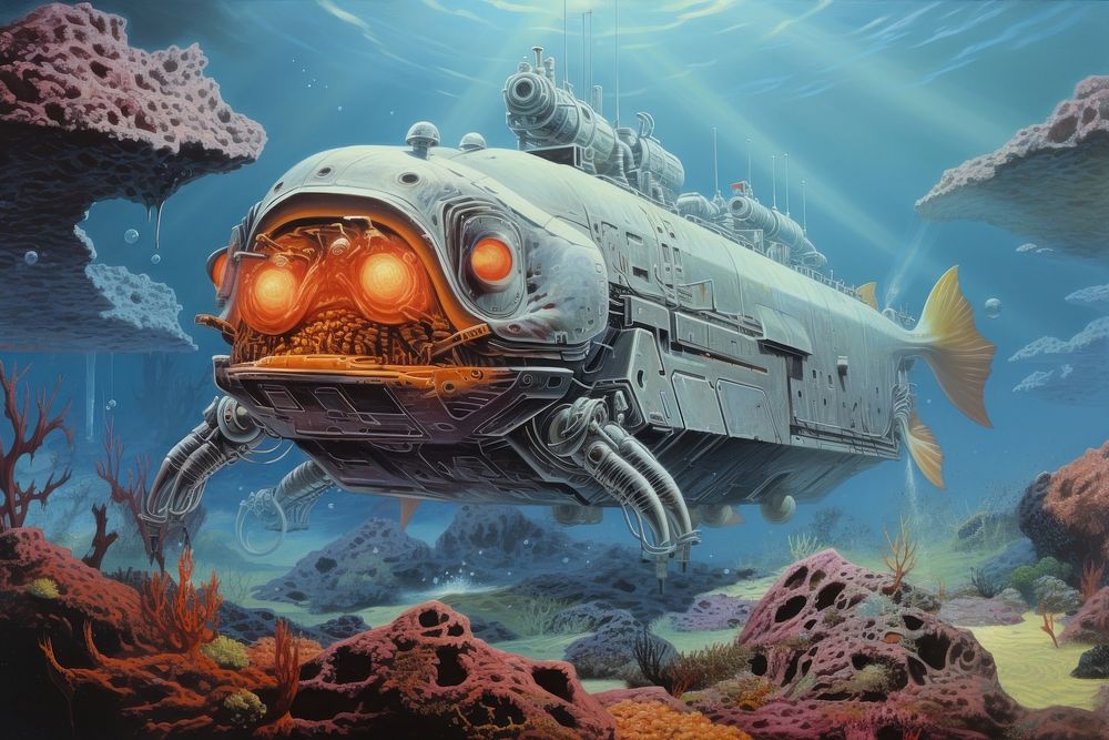 Monster under the sea outdoors vehicle transportation. AI generated Image by rawpixel.