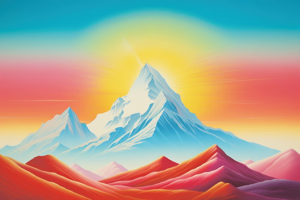 Mountain sky art backgrounds. AI generated Image by rawpixel.
