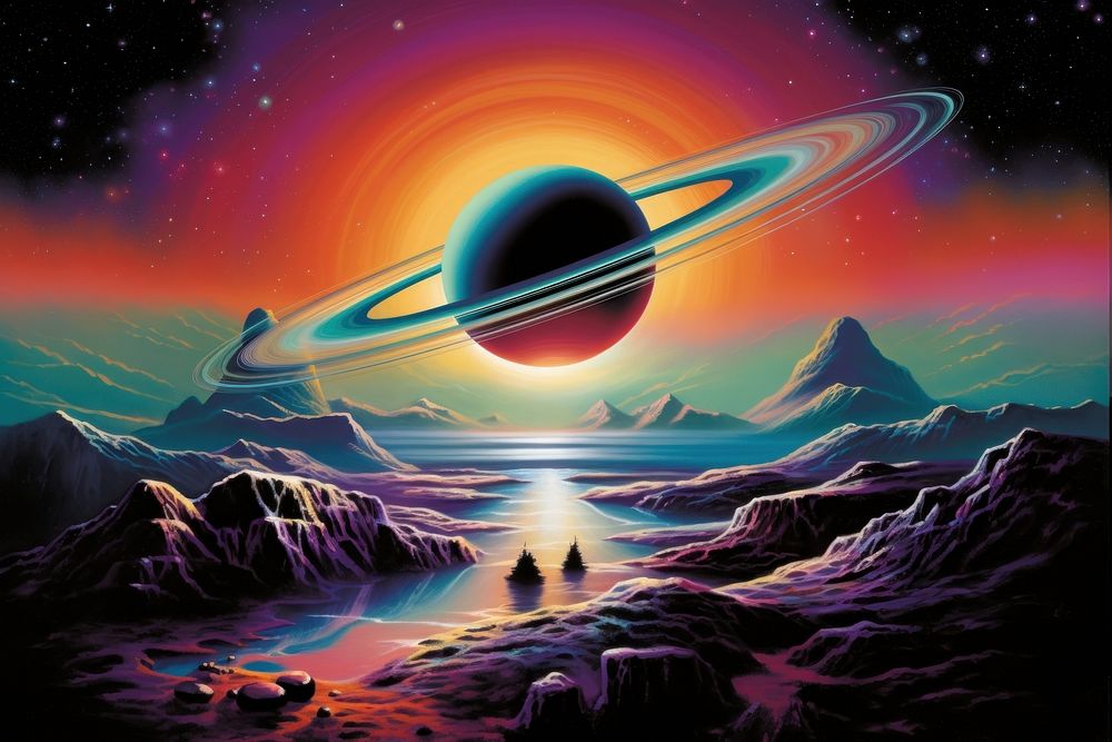 Saturn astronomy universe planet. 