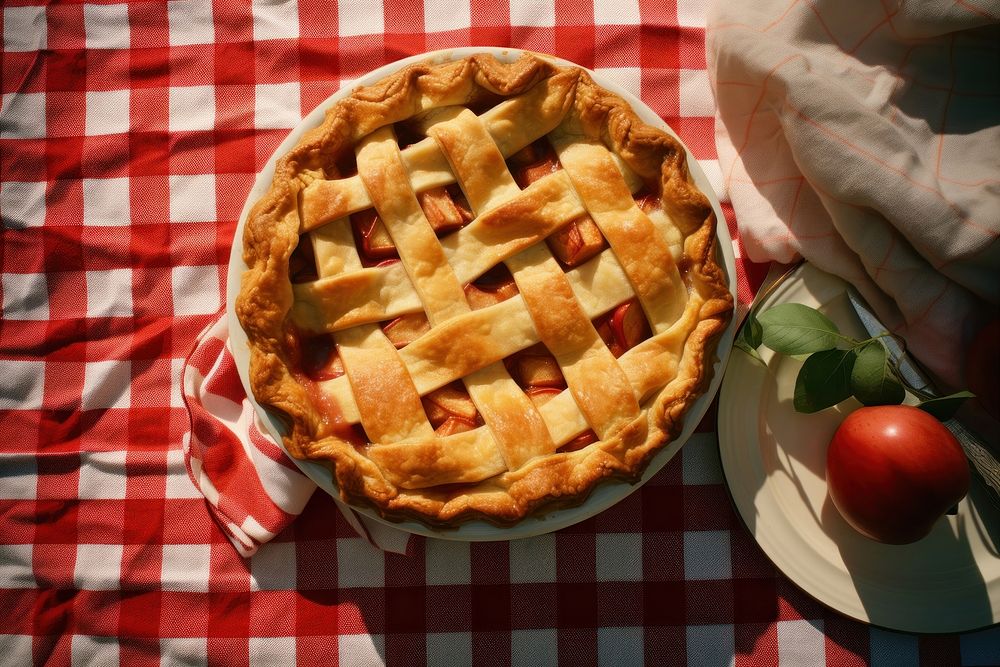 Apple pie dessert table food. AI generated Image by rawpixel.