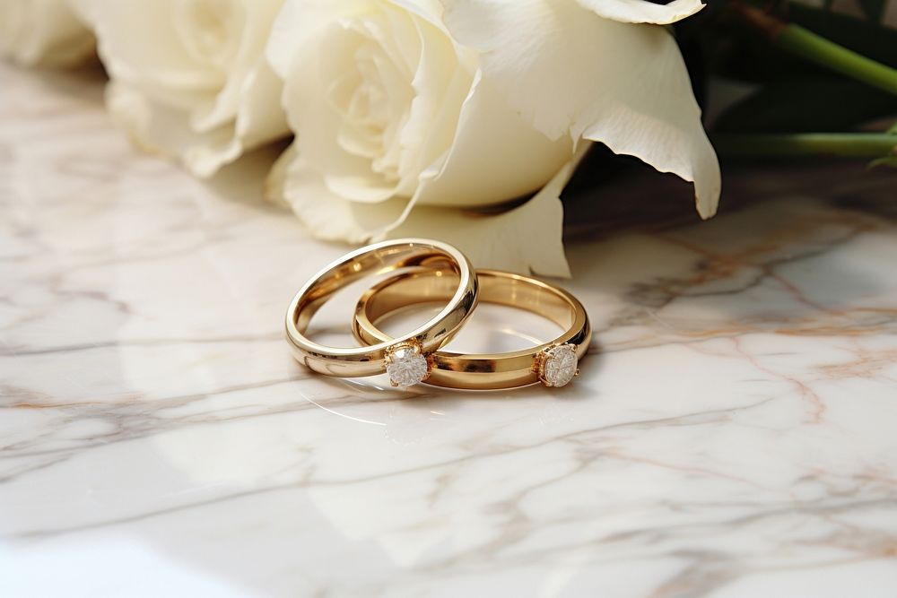 Engagement rings jewelry diamond gold. AI generated Image by rawpixel.