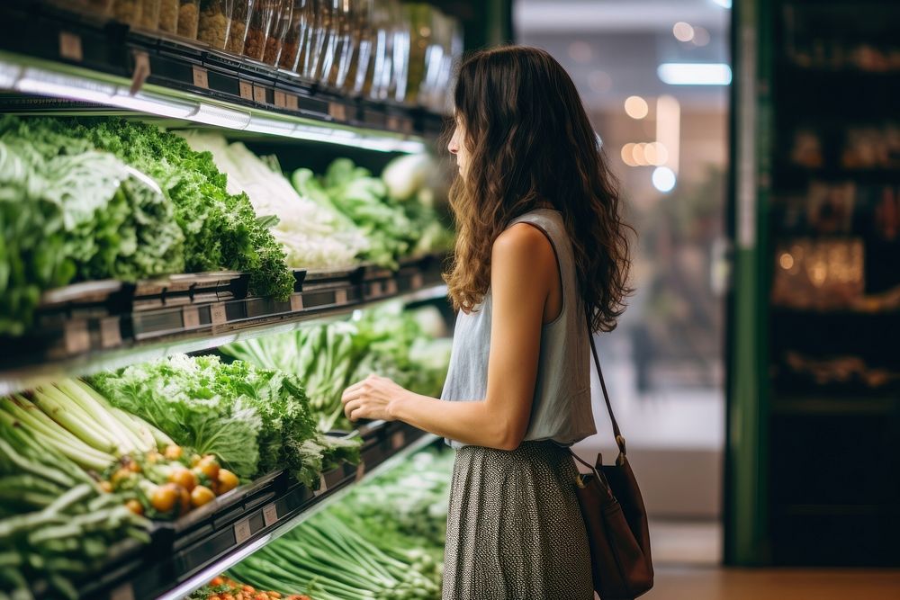 Healthy foods market supermarket choosing. AI generated Image by rawpixel.