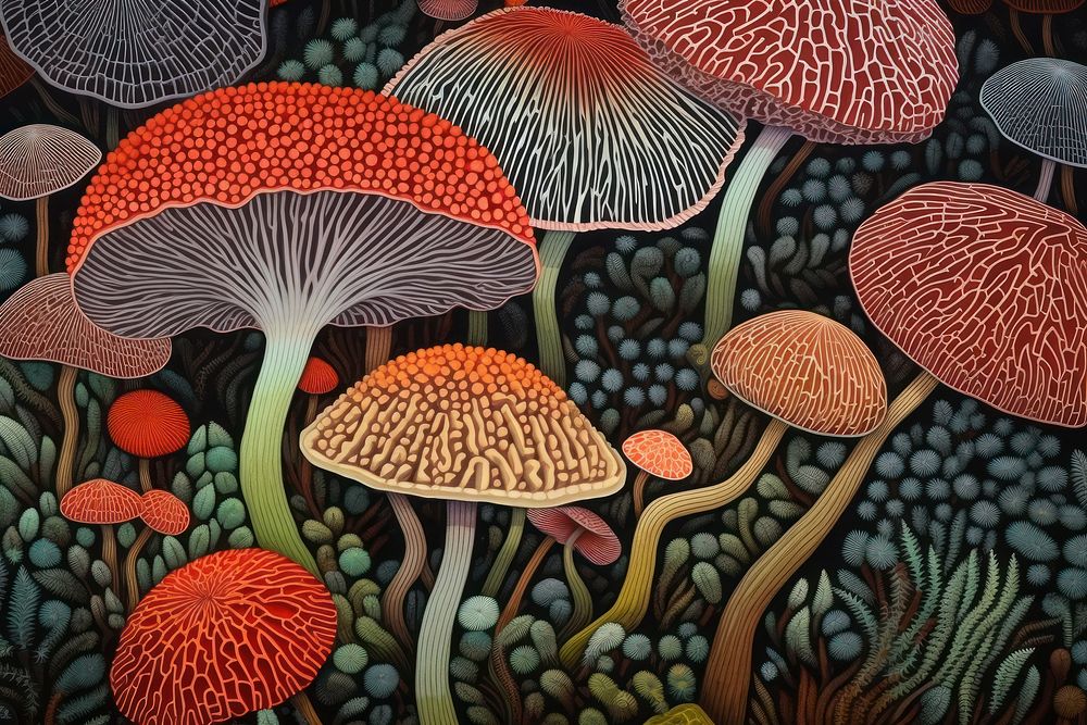 Mushroom fungus plant art. 