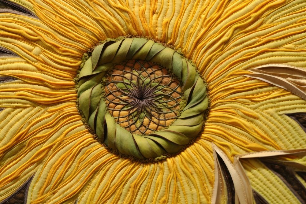 Sunflower pattern spiral plant. AI generated Image by rawpixel.