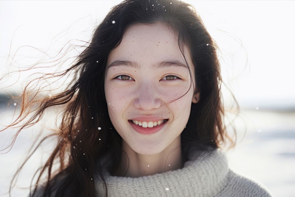 Vietnamese woman portrait outdoors winter. AI generated Image by rawpixel.