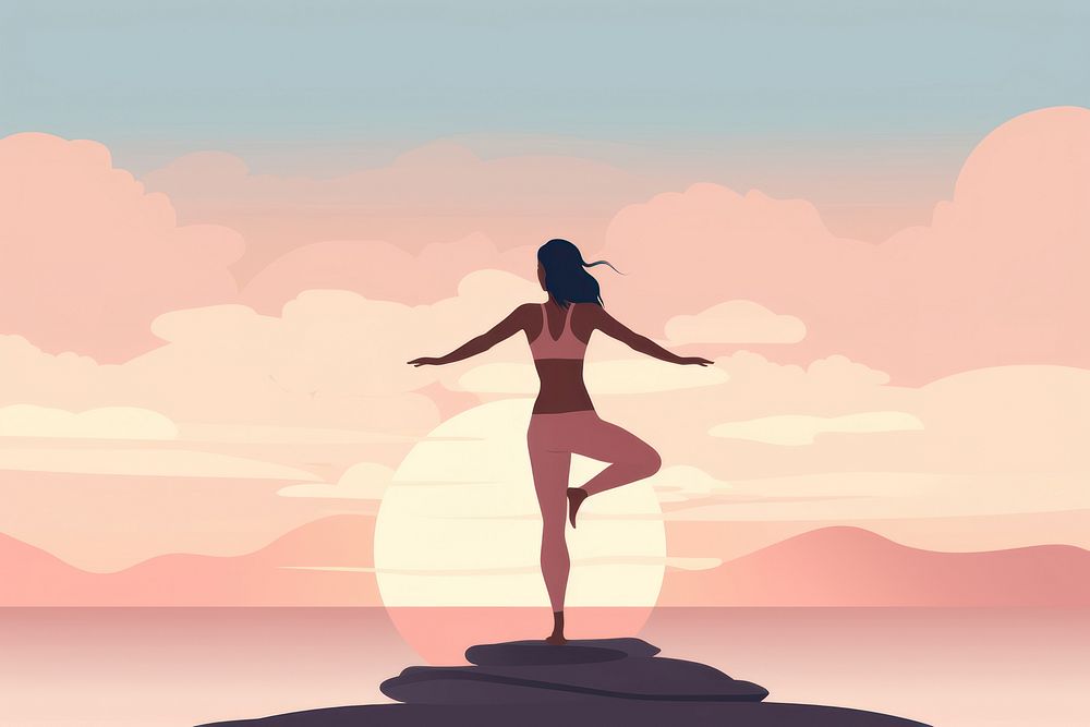Woman yoga sports adult tranquility. AI generated Image by rawpixel.