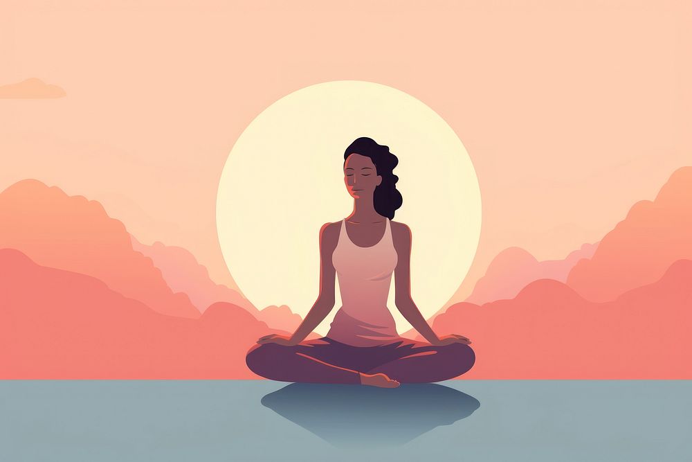 Woman yoga sitting sports adult. AI generated Image by rawpixel.
