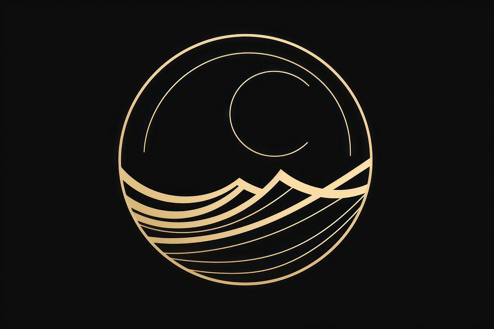 Ocean wave logo circle nature. AI generated Image by rawpixel.