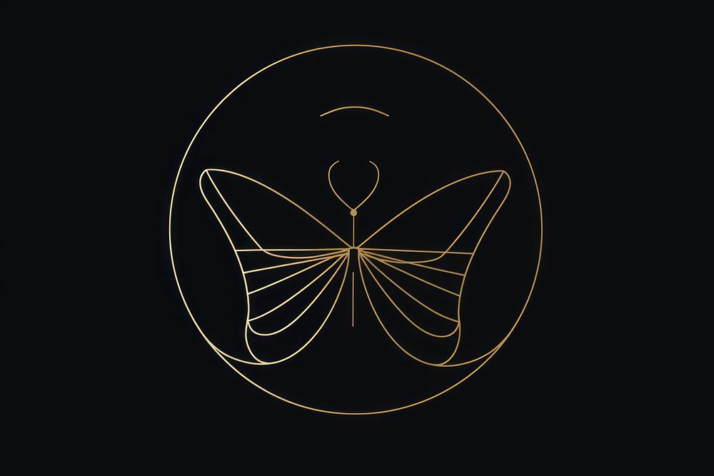 Butterfly logo symbol line. AI generated Image by rawpixel.