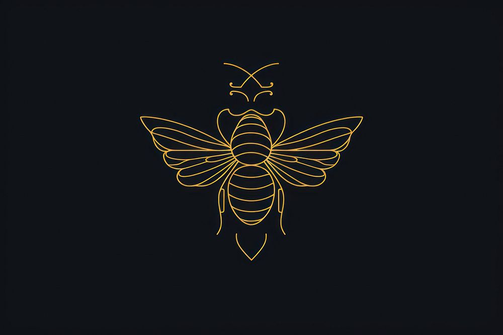 Bee animal symbol logo. AI generated Image by rawpixel.