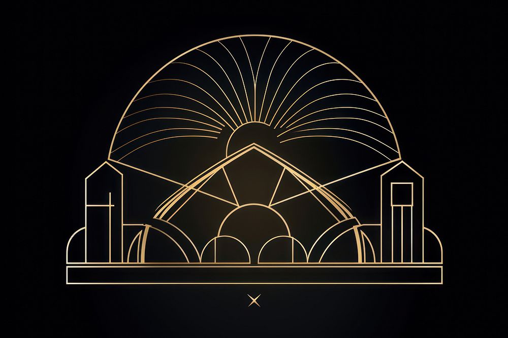 Eid mubarak architecture line gold. AI generated Image by rawpixel.