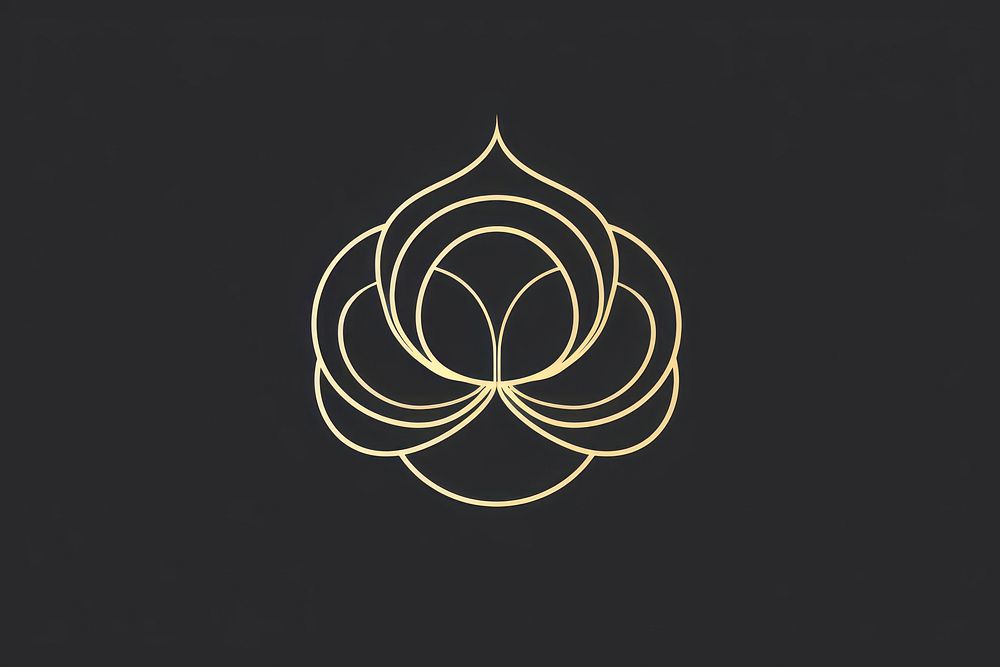 Flower logo symbol gold. AI generated Image by rawpixel.