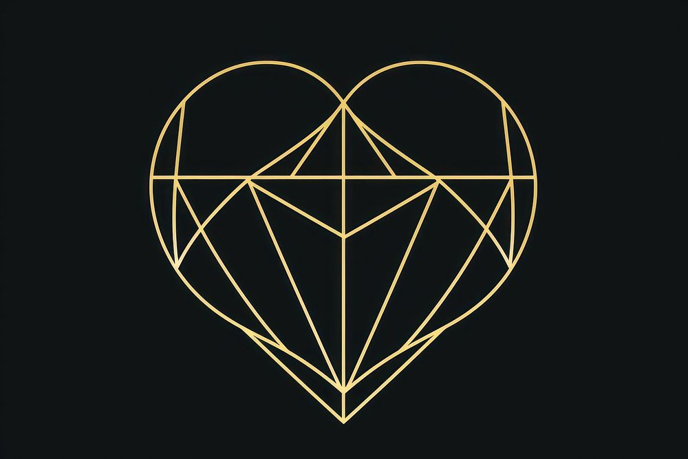 Geometric heart logo jewelry symbol. AI generated Image by rawpixel.