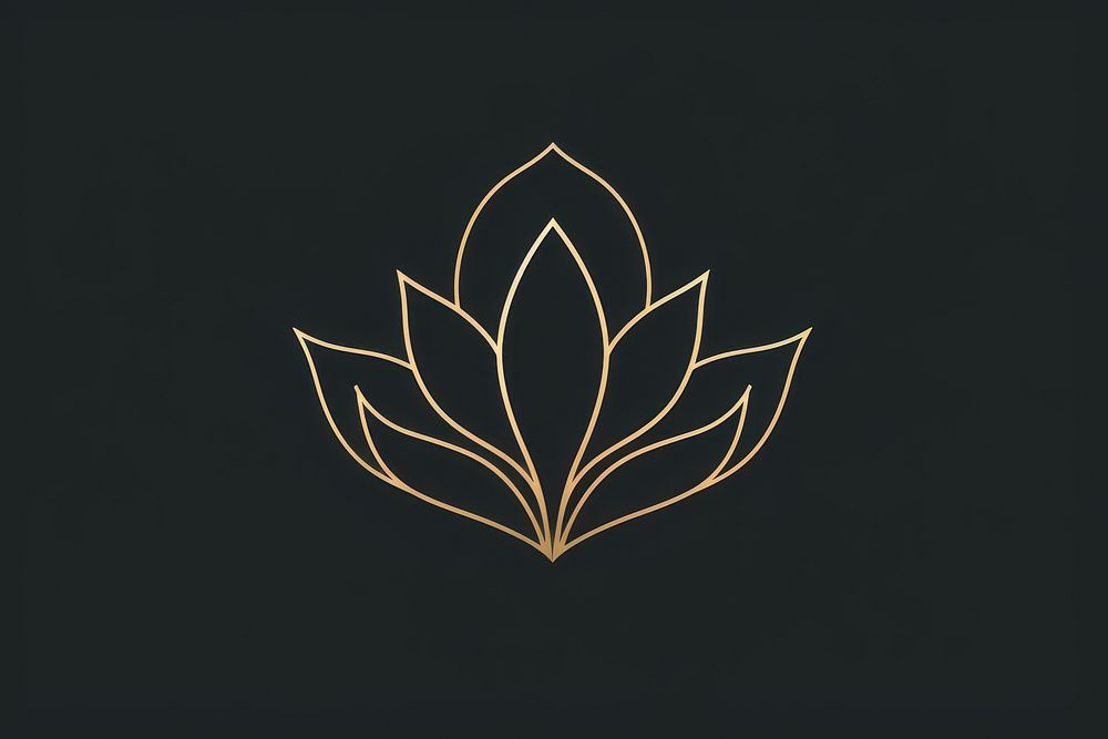 Lotus flower symbol gold logo. AI generated Image by rawpixel.