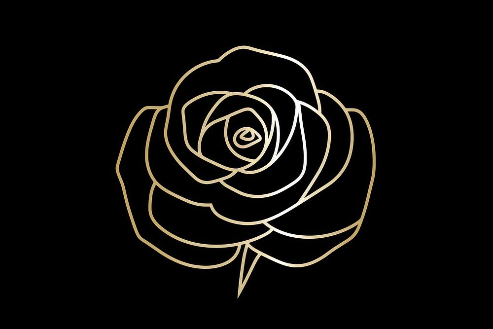 Rose line gold logo. AI generated Image by rawpixel.