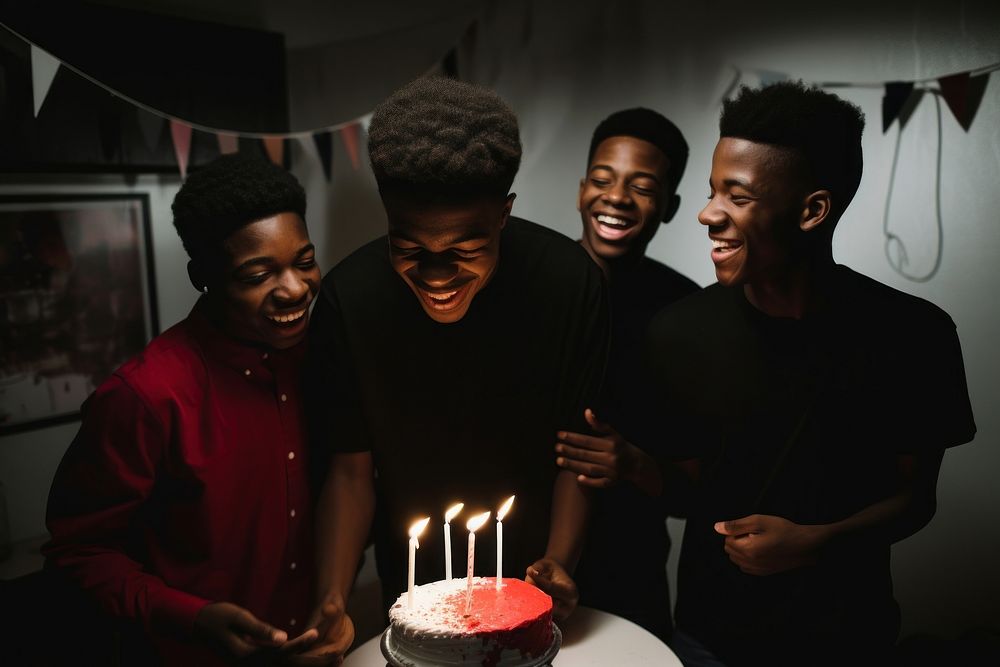 Black teenage boy party birthday dessert. AI generated Image by rawpixel.