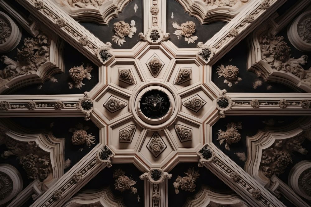 Renaissance architecture building ceiling spirituality. AI generated Image by rawpixel.