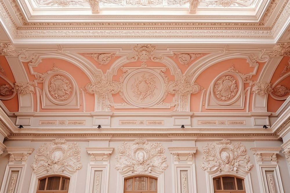 Renaissance architecture ceiling building ballroom. AI generated Image by rawpixel.