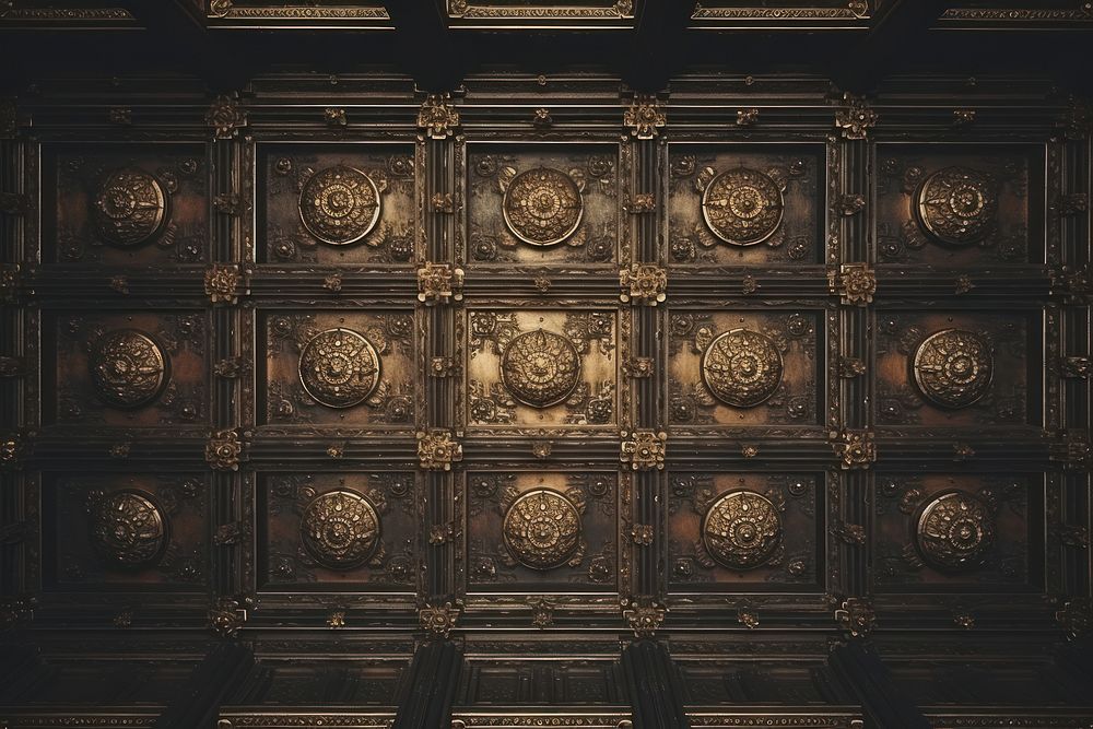 Renaissance architecture ceiling backgrounds darkness. 