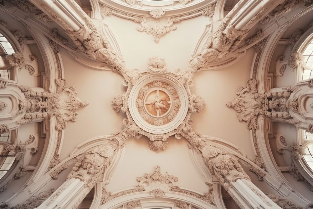 Renaissance architecture building ceiling old. AI generated Image by rawpixel.