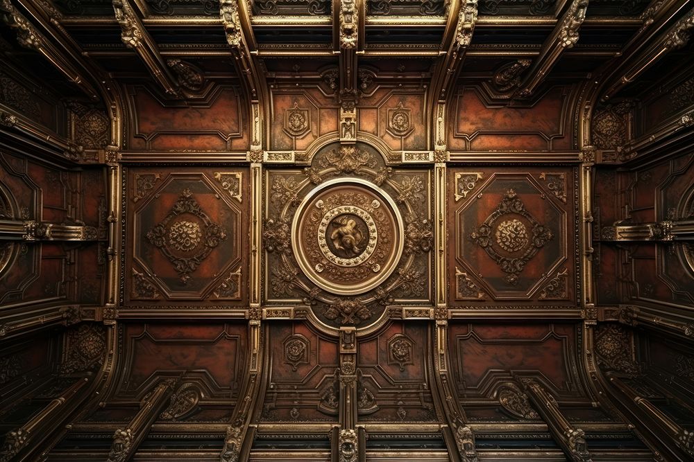 Renaissance architecture building ceiling backgrounds. AI generated Image by rawpixel.