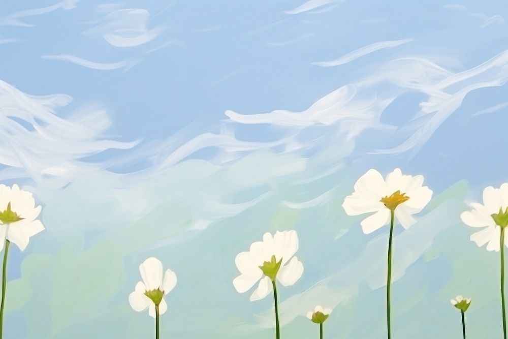 Flower wallpaper sky outdoors nature. AI generated Image by rawpixel.