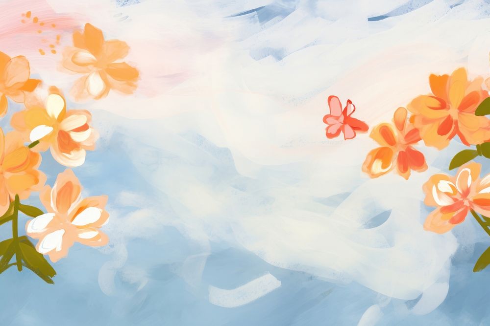 Flower wallpaper painting outdoors pattern. AI generated Image by rawpixel.