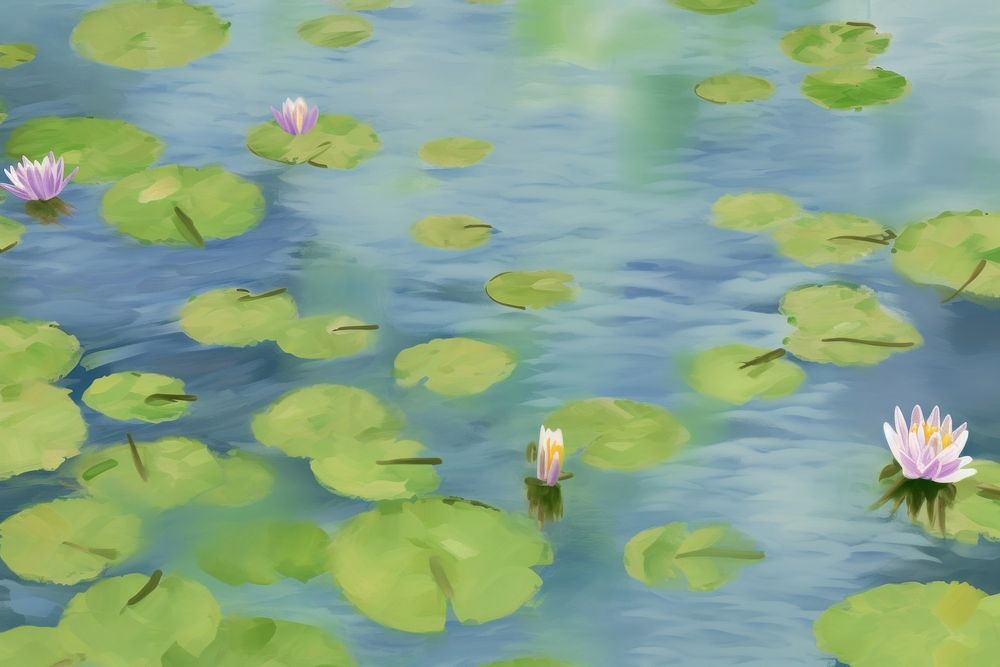 Water lilies outdoors nature flower. AI generated Image by rawpixel.