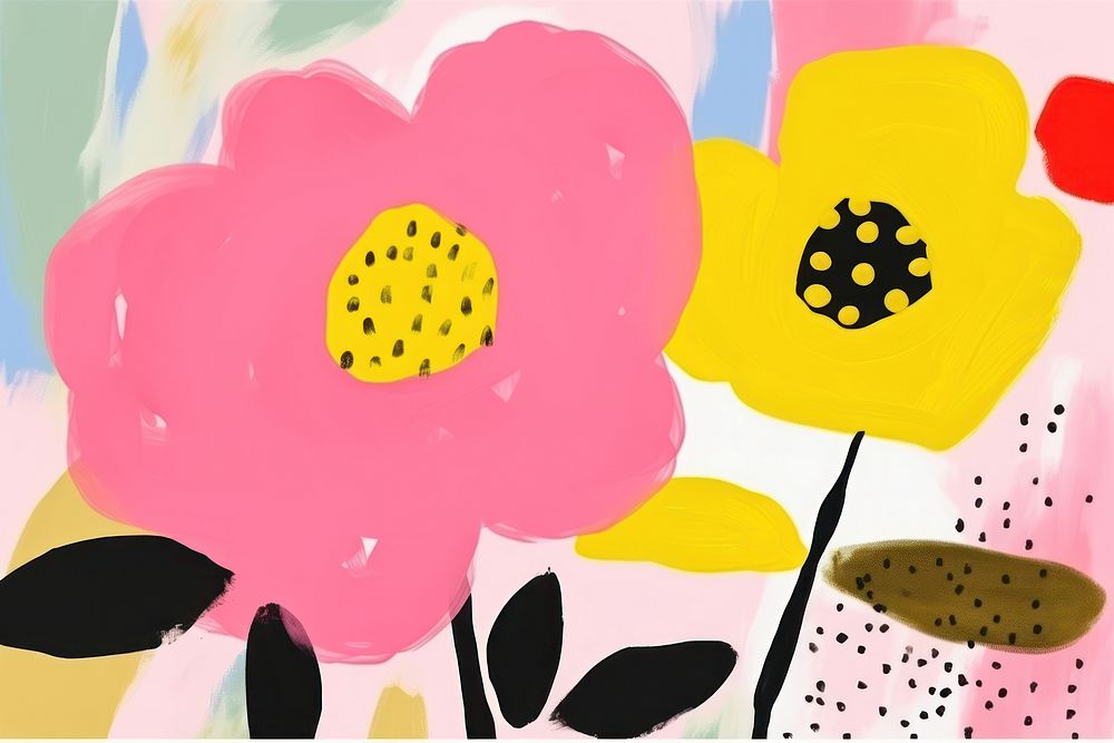 Flower art painting petal. AI generated Image by rawpixel.