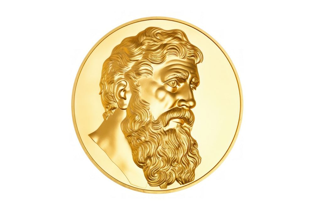 Zeus gold money coin. AI generated Image by rawpixel.