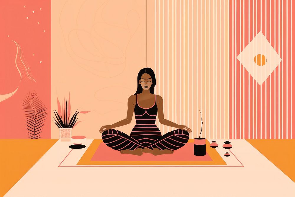 Meditation adult woman yoga. AI generated Image by rawpixel.