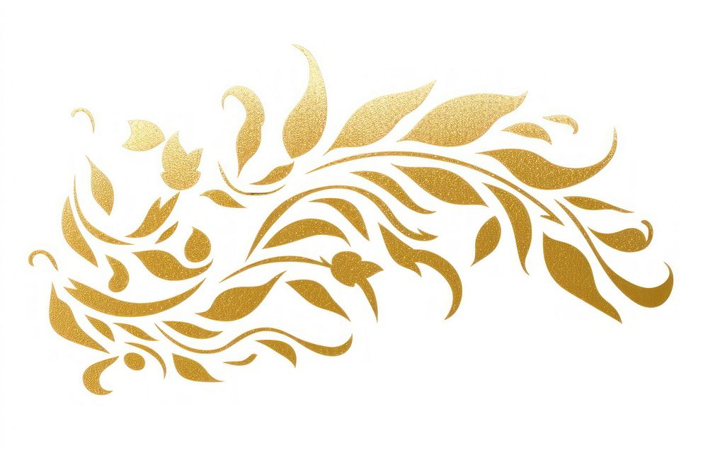 Rosemary pattern gold white background. AI generated Image by rawpixel.
