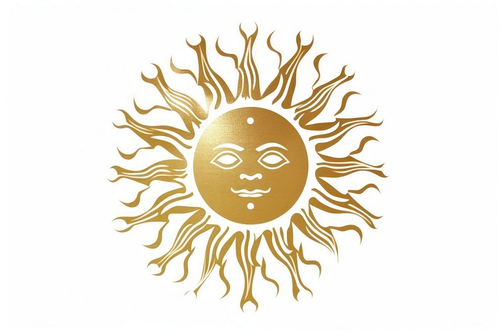 Sun gold logo white background. AI generated Image by rawpixel.