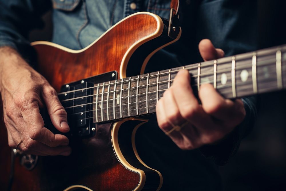 Hand playing guitar musician adult entertainment. AI generated Image by rawpixel.