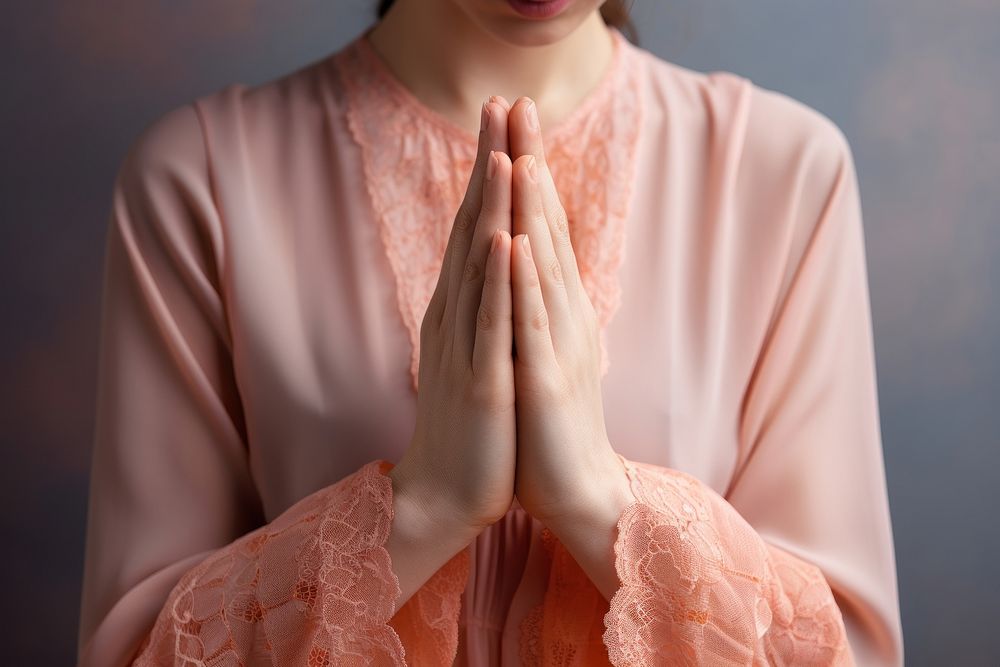 Hand praying adult spirituality midsection. AI generated Image by rawpixel.