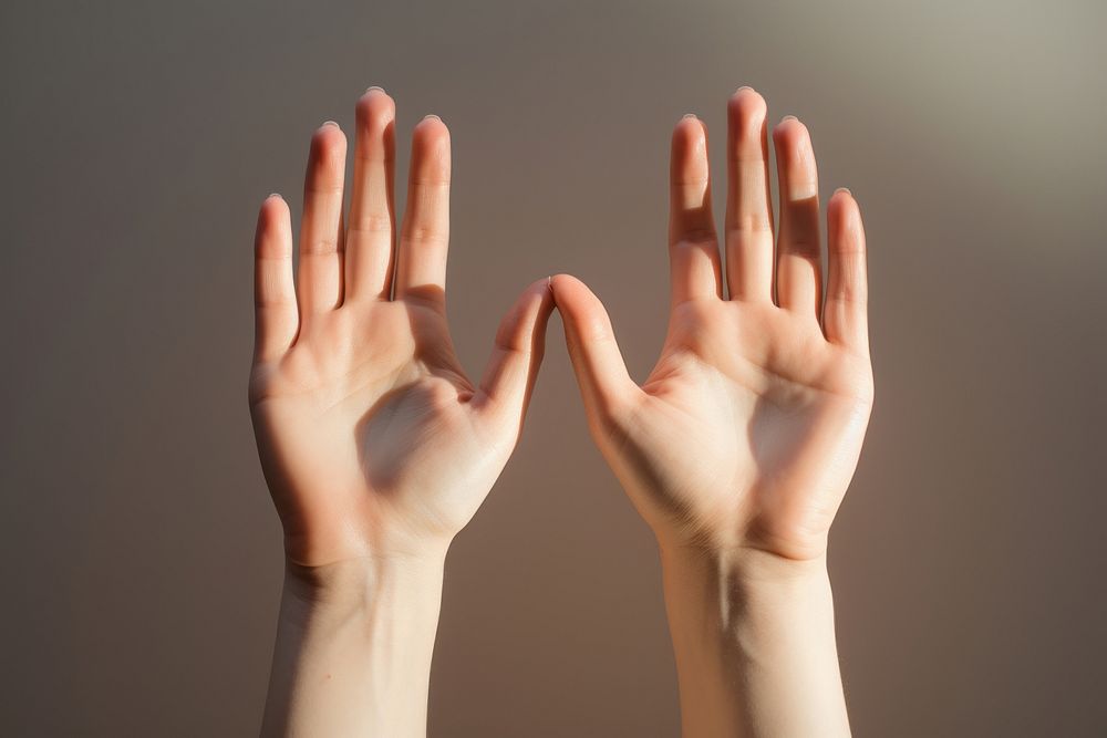 Hands raise finger gesturing touching. AI generated Image by rawpixel.