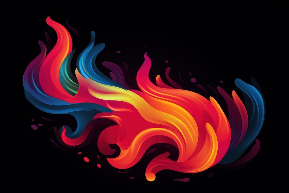 Colorful fire pattern black background accessories. AI generated Image by rawpixel.